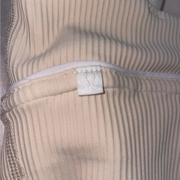 lululemon size 4 nude longline ribbed sports bra #lulu #activewear - Picture 3 of 4